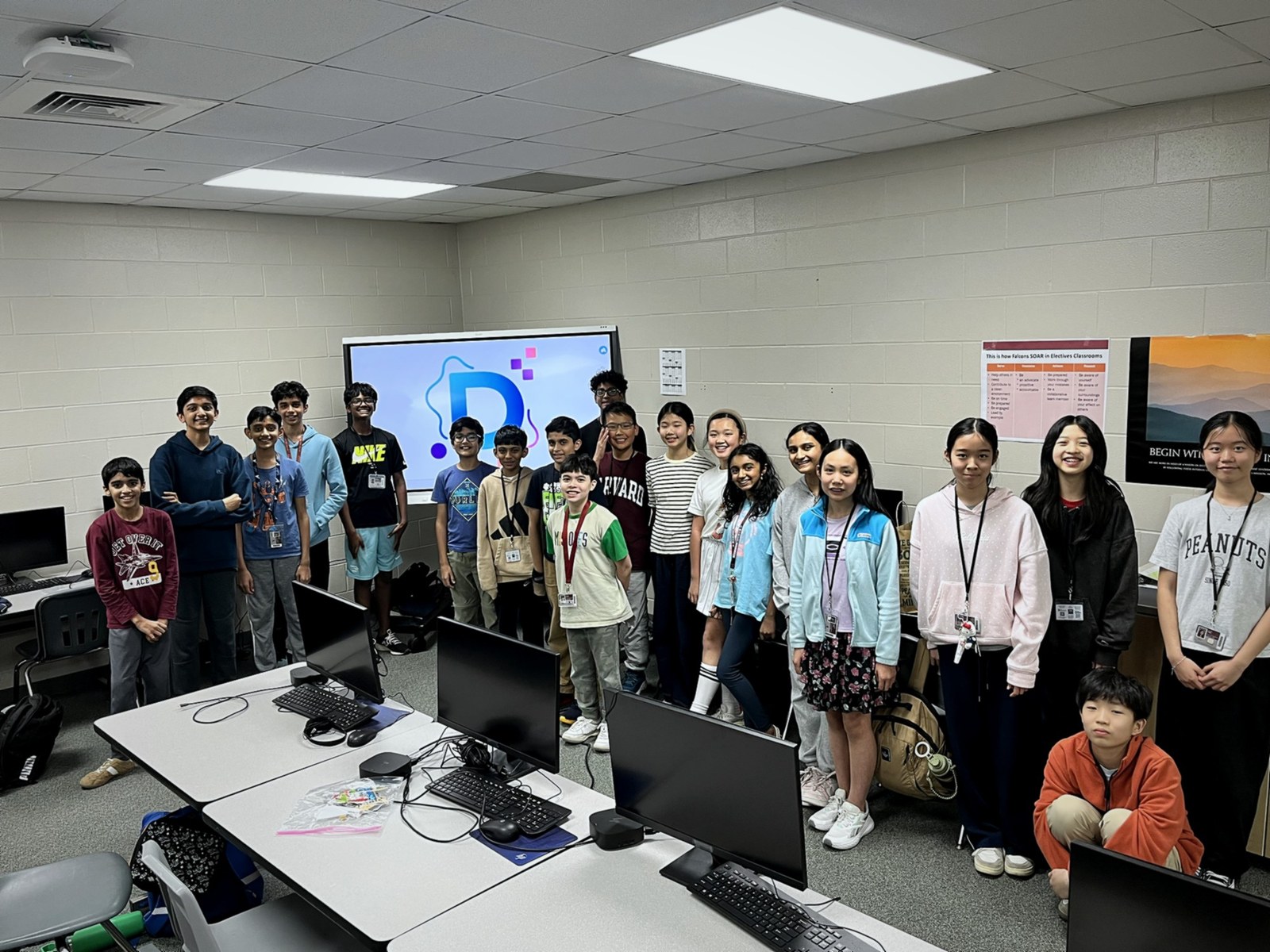 The Digital Design Club together at the final meeting of the year.