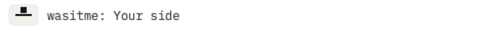 The menu bar on demo data: the Your side mark, a square above a rule, and the words wasitme: Your side.